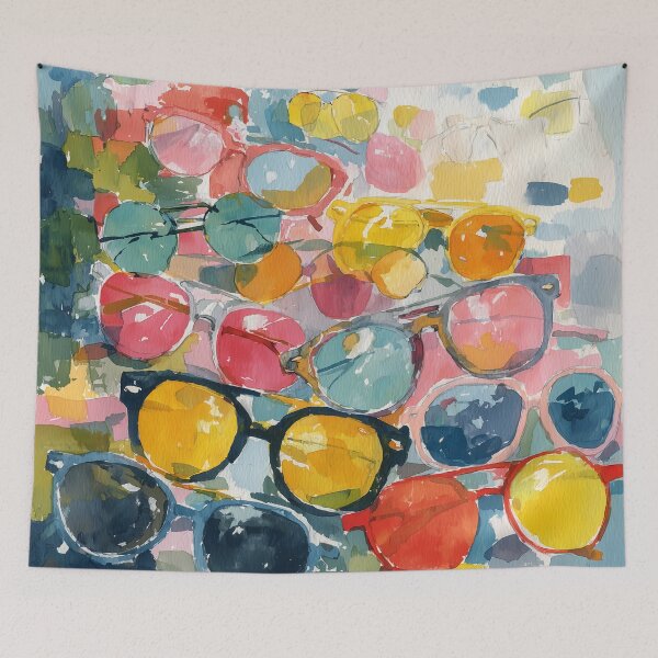 Item preview, Watercolor Sunglasses Pattern – Vibrant Summer Stationery Design designed and sold by solynneart.