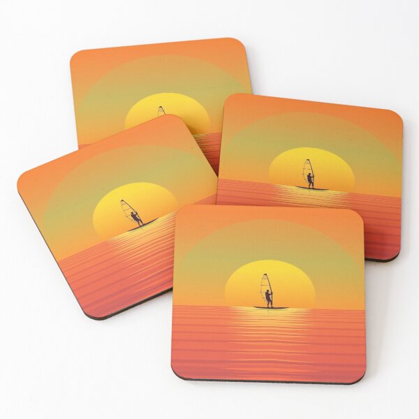 Item preview, Vintage Windsurf Poster T-shirt - Retro Sunset Summer Surf Silhouette. designed and sold by Ralek.