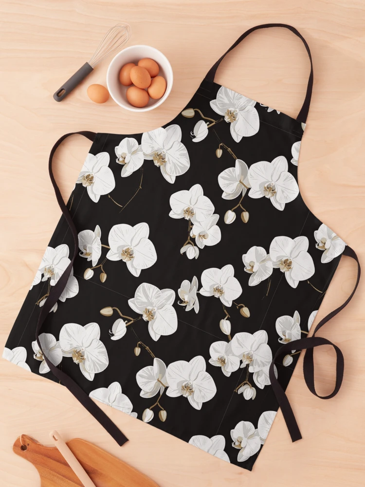 Elegant White Orchids Apron