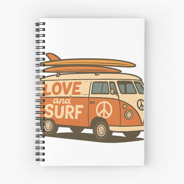 Item preview, Love and Surf Retro Van with Surfboards Design designed and sold by haitrieuic96.
