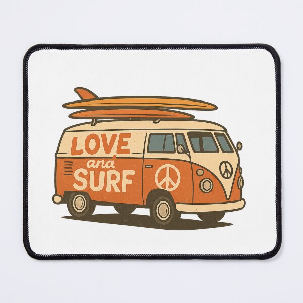 Item preview, Love and Surf Retro Van with Surfboards Design designed and sold by haitrieuic96.