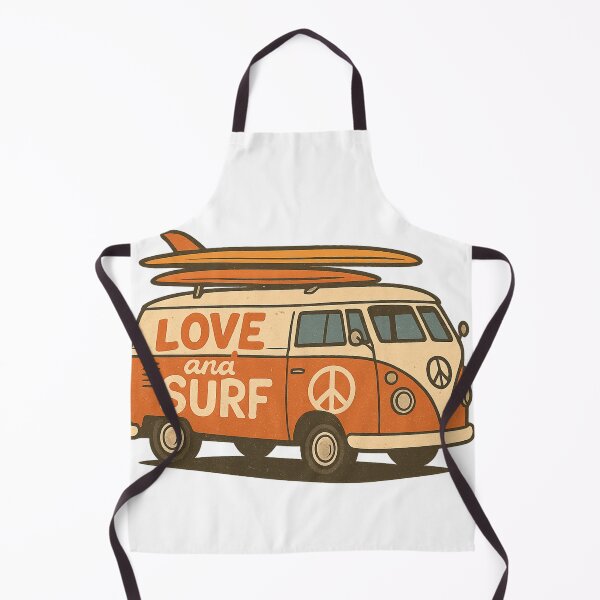 Item preview, Love and Surf Retro Van with Surfboards Design designed and sold by haitrieuic96.