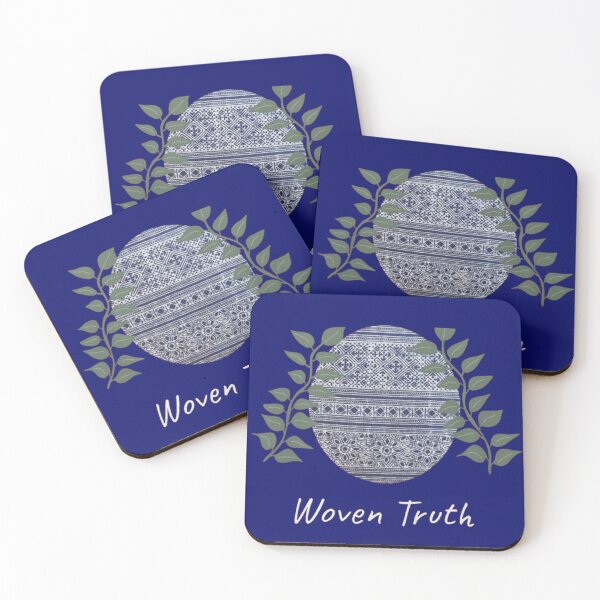 Item preview, Woven Truth – Indigo Marigold Flower Tribal Pattern, Oval Hmong Design, Cultural Textile Art designed and sold by PimTribe.