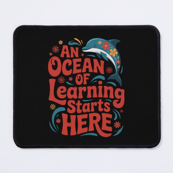 Item preview, An Ocean Of Learning Starts Here Cute Floral Dolphin Teacher designed and sold by BakeryDozen.
