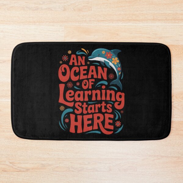Item preview, An Ocean Of Learning Starts Here Cute Floral Dolphin Teacher designed and sold by BakeryDozen.