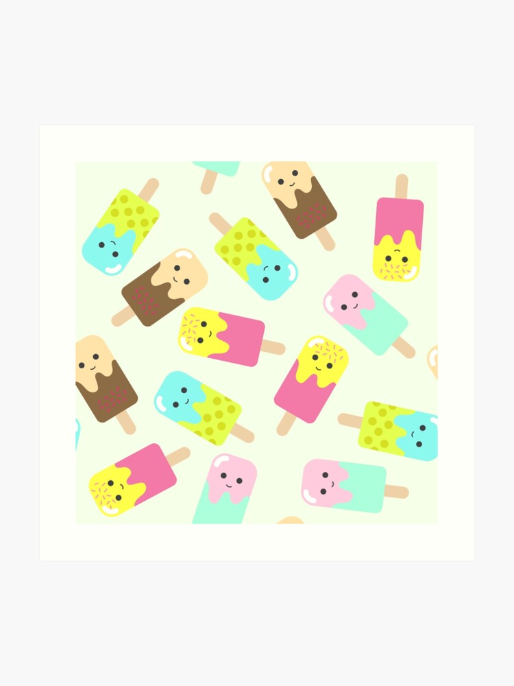 Hello Summer Illustration With Ice Cream Popsicle Summer Dessert