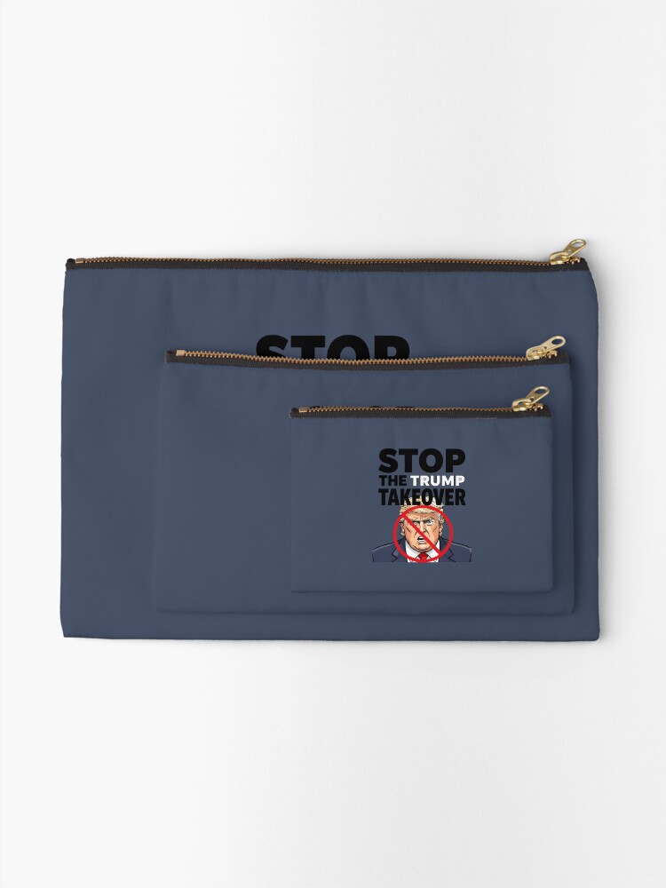 Thumbnail 2 of 4, Zipper Pouch, Stop The Trump Takeover  designed and sold by HowToCanadian.