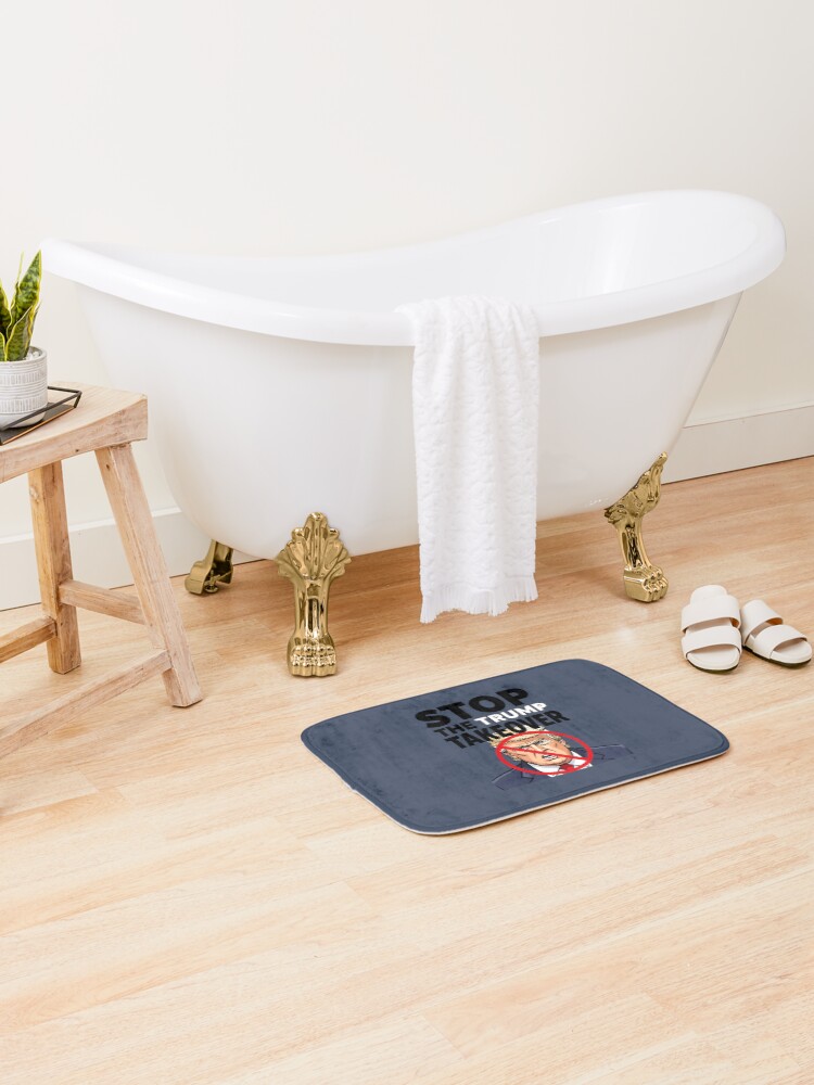 Thumbnail 2 of 6, Bath Mat, Stop The Trump Takeover designed and sold by HowToCanadian.