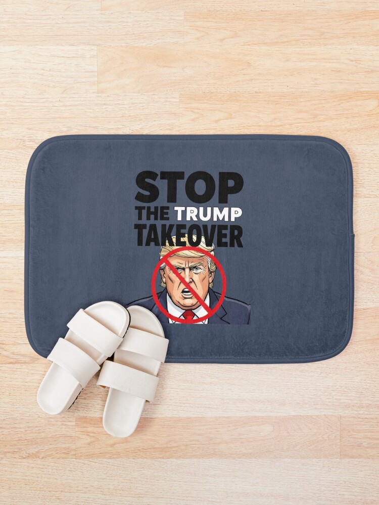 Thumbnail 1 of 6, Bath Mat, Stop The Trump Takeover designed and sold by HowToCanadian.