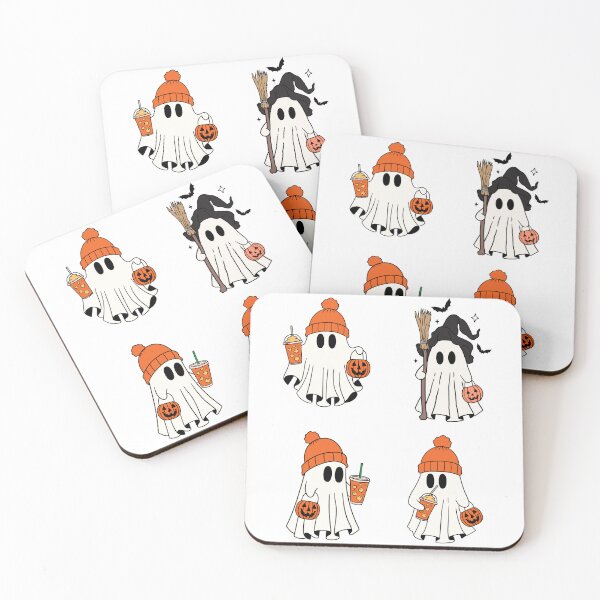 Item preview, Cute ghosts with pumpkin buckets, drinks - Halloween designed and sold by apppilot.