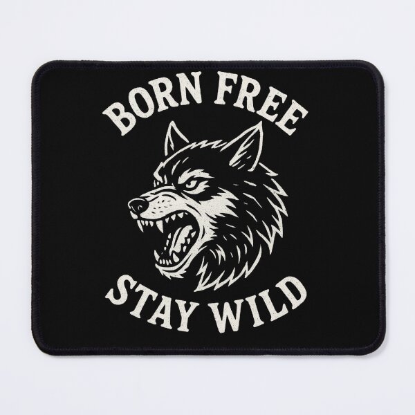 Item preview, Born Free Stay Wild – Fierce Wolf Punk Retro Graphic designed and sold by Mewra.