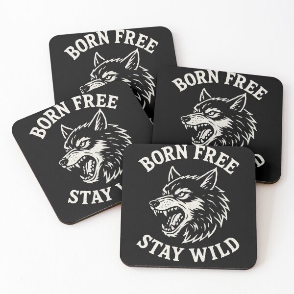 Item preview, Born Free Stay Wild – Fierce Wolf Punk Retro Graphic designed and sold by Mewra.
