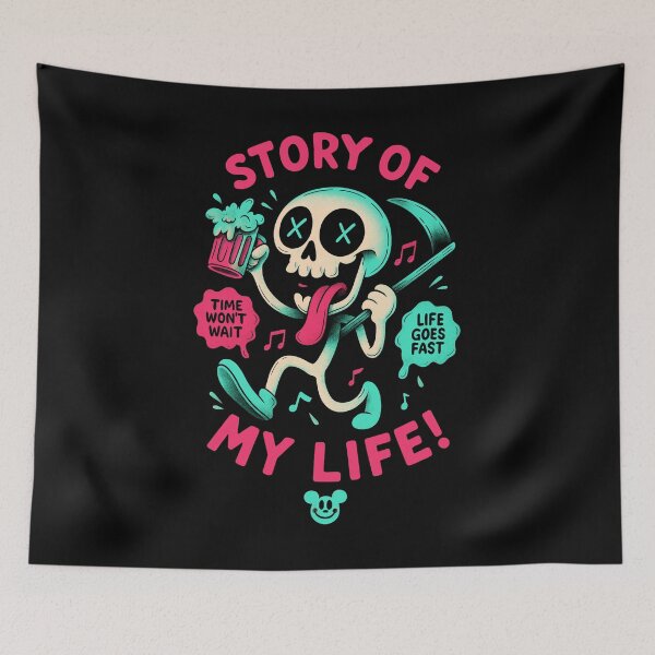 Item preview, Neon Skull Trippy Cartoon – Retro Streetwear Graphic Art designed and sold by Mewra.