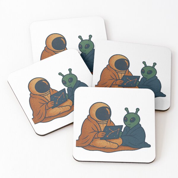 Item preview, Cosmic Reading: Astronaut & Alien Under the Star Map designed and sold by HEERMANArt.
