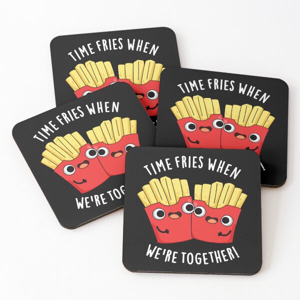 Item preview, Time Fries When We're Together Funny Food Pun (Dark BG) designed and sold by punnybone.