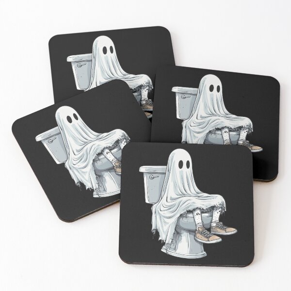 Item preview, Funny Ghost on Toilet - Spooky Bathroom Humor Halloween Design designed and sold by RockFireMerch.