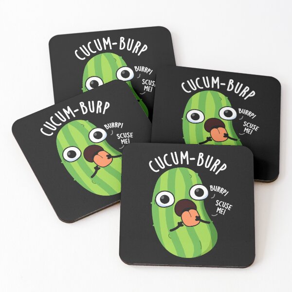 Item preview, Cucum-burp Funny Cucumber Pun (Dark BG) designed and sold by punnybone.