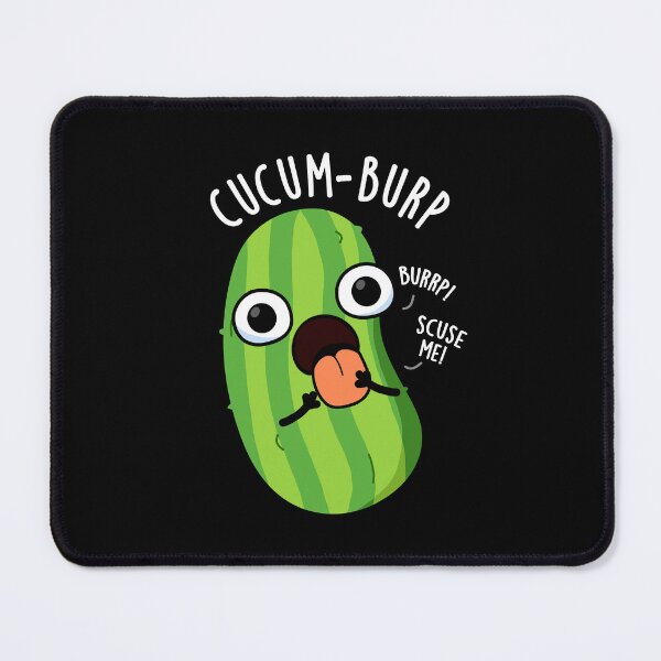 Item preview, Cucum-burp Funny Cucumber Pun (Dark BG) designed and sold by punnybone.