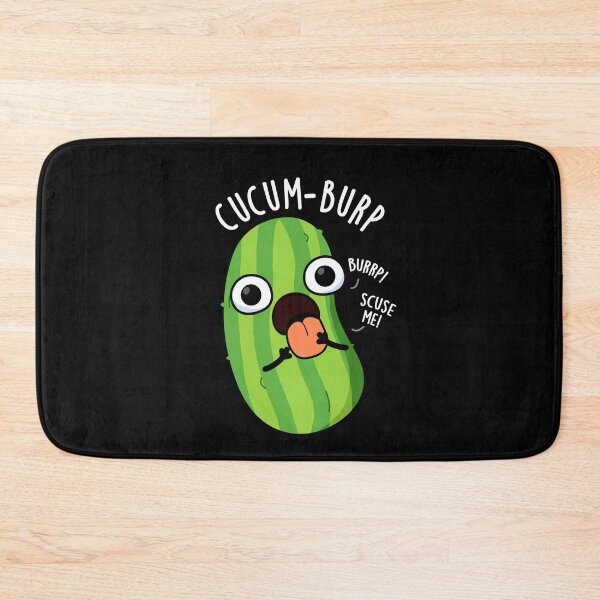 Item preview, Cucum-burp Funny Cucumber Pun (Dark BG) designed and sold by punnybone.