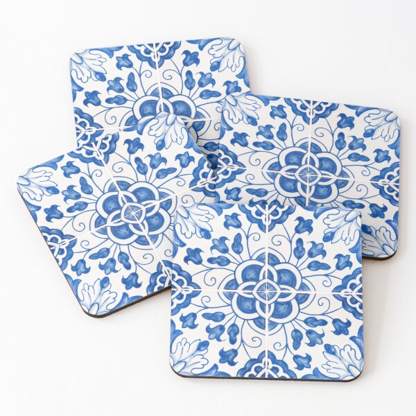 Item preview, Portuguese Blue Tiles Pattern – Mediterranean Azulejo  designed and sold by Monika Howarth.