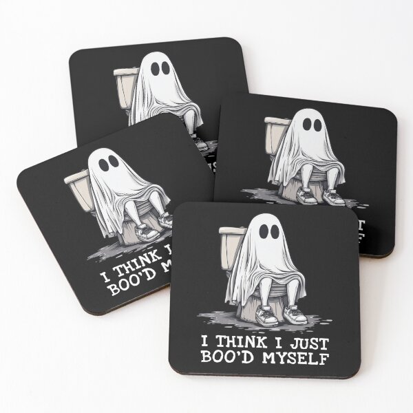 Item preview, Funny Halloween Ghost on Toilet Boo'd Myself Spooky Bathroom Humor designed and sold by RockFireMerch.