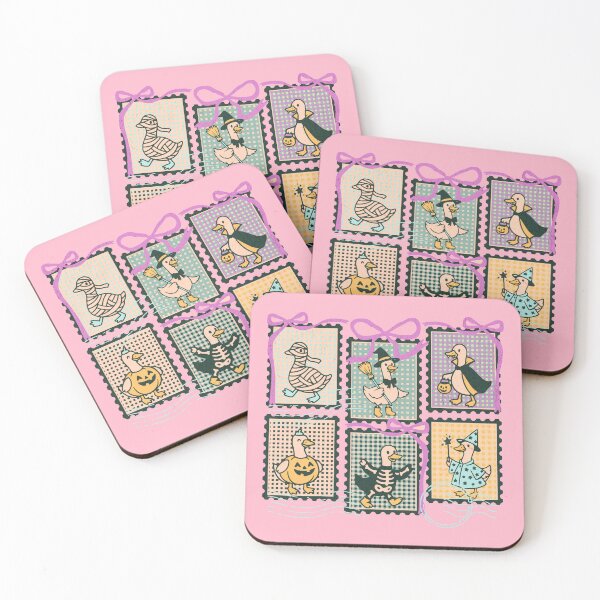 Item preview, Cute Goose Halloween Stamps Design with Preppy Ribbon Bow, Funny Spooky Goose Aesthetic, Whimsical Coquette Holiday designed and sold by Windmill Wildflowers.