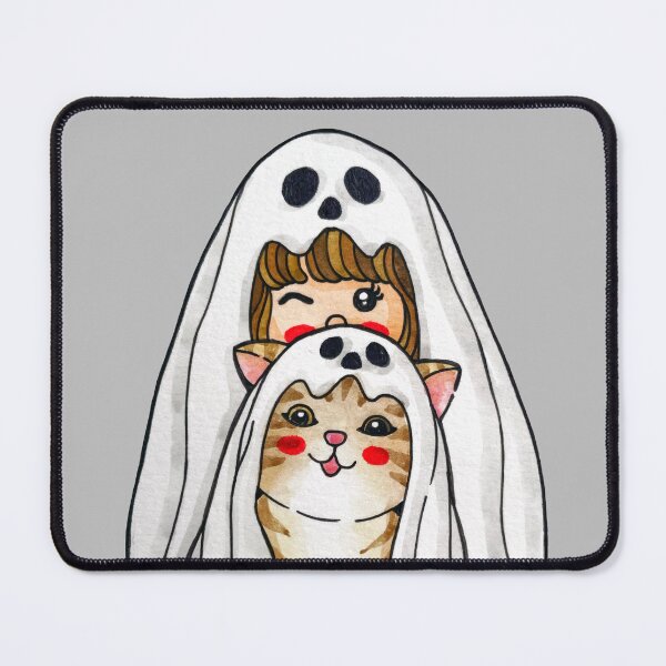 Item preview, Cute Halloween Girl with Ghost Cat Cloak designed and sold by PangmulCartoon.