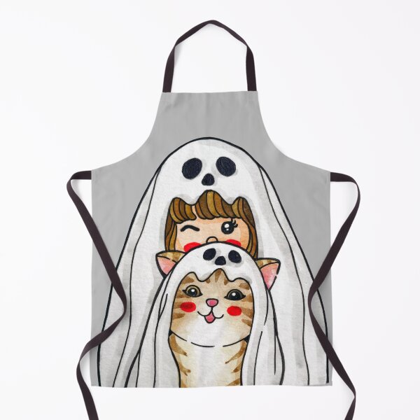 Item preview, Cute Halloween Girl with Ghost Cat Cloak designed and sold by PangmulCartoon.