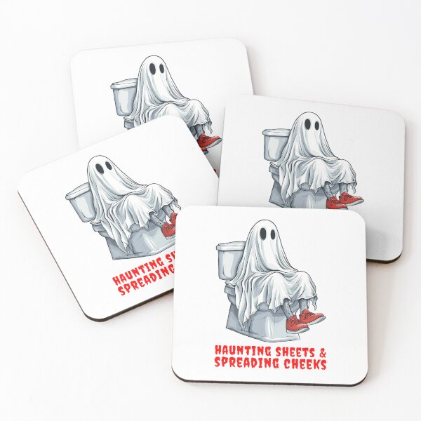 Item preview, Funny Halloween Ghost on Toilet – IBS Bathroom Humor Design designed and sold by RockFireMerch.