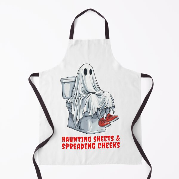 Item preview, Funny Halloween Ghost on Toilet – IBS Bathroom Humor Design designed and sold by RockFireMerch.