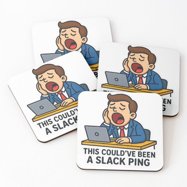 Item preview, This Could’ve Been a Slack Ping – Boring Meeting Meme Sticker designed and sold by PixeloraStudio.