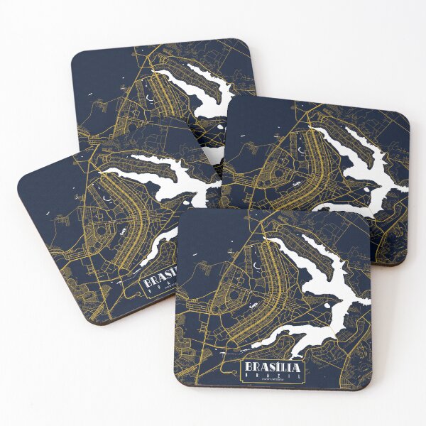 Item preview, Brasilia City Map of Brazil - Gold Art Deco designed and sold by deMAP.