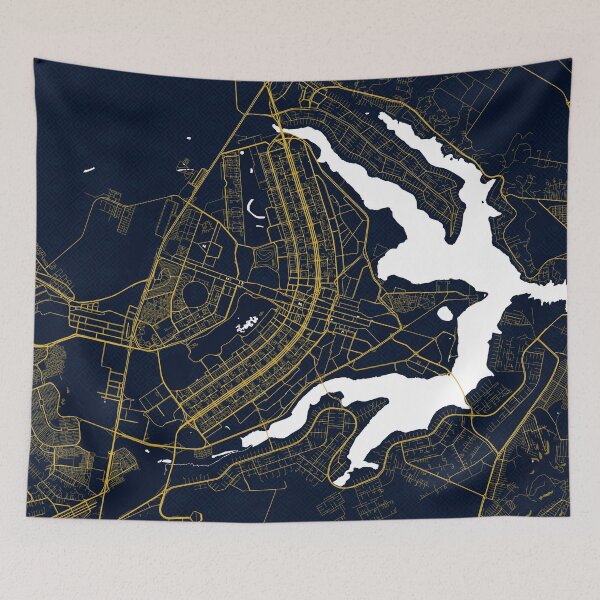 Item preview, Brasilia City Map of Brazil - Gold Art Deco designed and sold by deMAP.