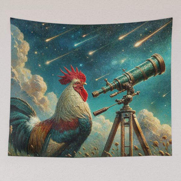 Item preview, Rooster Gazing at the Perseids designed and sold by M-Y-A-R-T-.