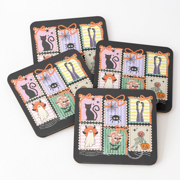 Item preview, Cute Halloween Stamps with Preppy Ribbon Bow, Funny Spooky Aesthetic, Whimsical Coquette Holiday designed and sold by Windmill Wildflowers.