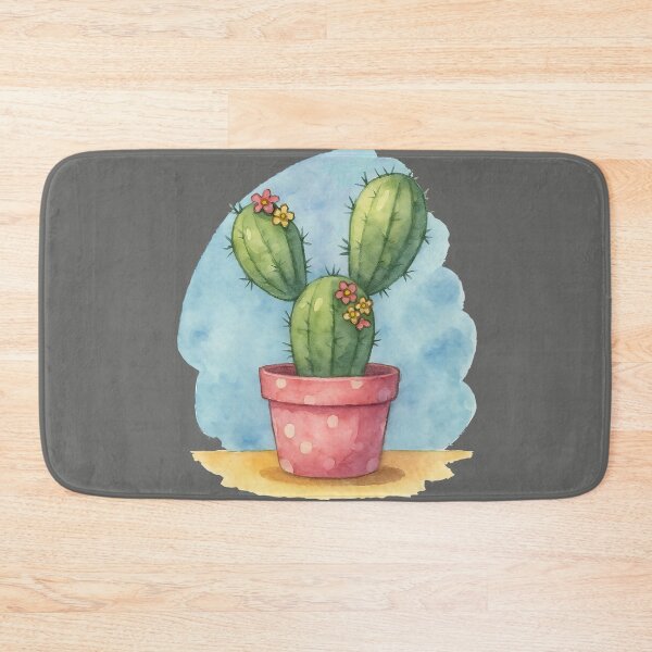 Item preview, Cute Watercolor Cactus in Pink Pot – Adorable Plant Illustration designed and sold by Minimochi Art.