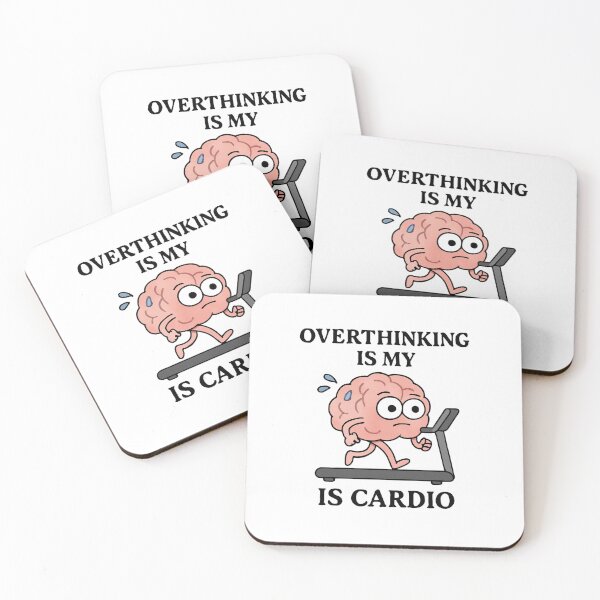 Item preview, Overthinking is My Cardio – Funny Brain on Treadmill Sticker designed and sold by PixeloraStudio.