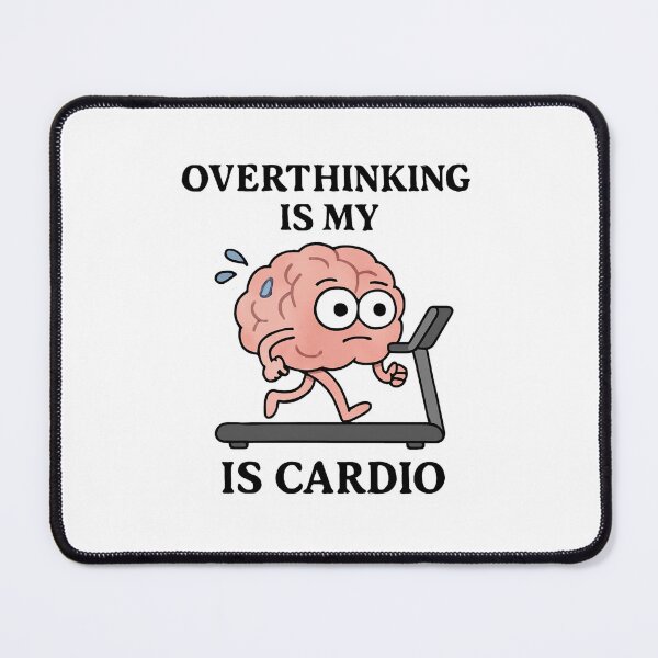 Item preview, Overthinking is My Cardio – Funny Brain on Treadmill Sticker designed and sold by PixeloraStudio.