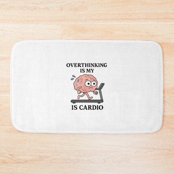 Item preview, Overthinking is My Cardio – Funny Brain on Treadmill Sticker designed and sold by PixeloraStudio.