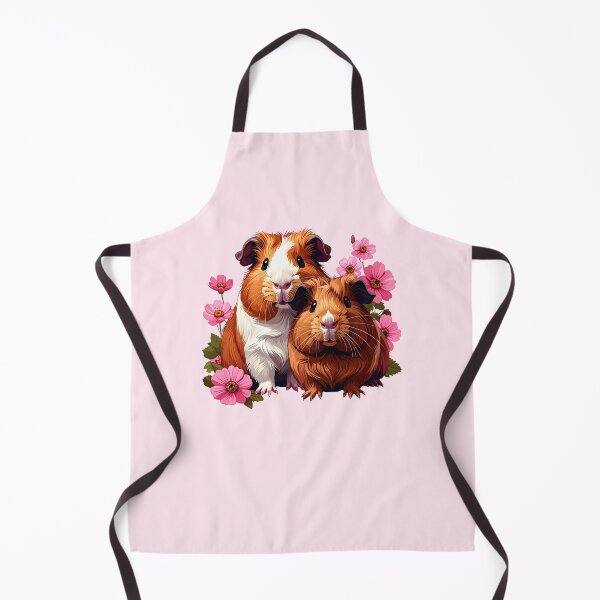 Item preview, Guinea Pig Pals - 2 Guinea Pigs Amongst Pink Flowers designed and sold by Zibberzabble.