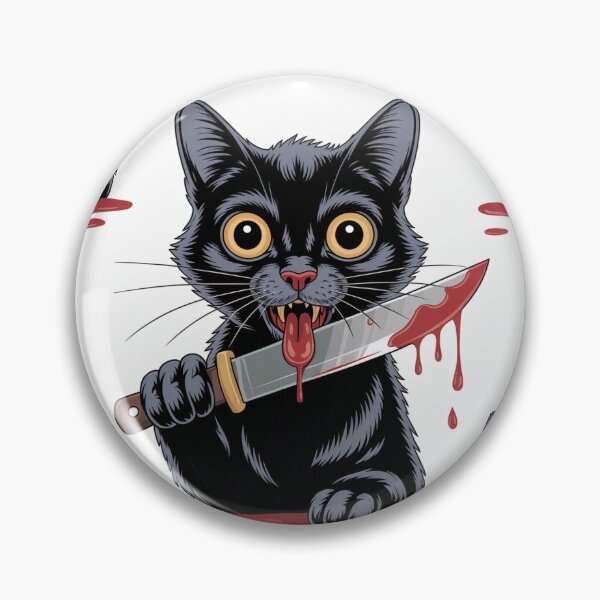 Item preview, Murderous Cat with Knife - Creepy Cute Killer Cat Pattern designed and sold by YourSocialBae.