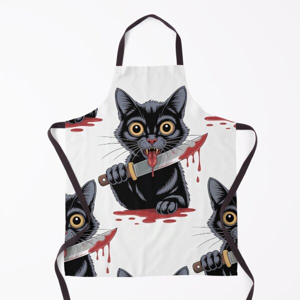Item preview, Murderous Cat with Knife - Creepy Cute Killer Cat Pattern designed and sold by YourSocialBae.