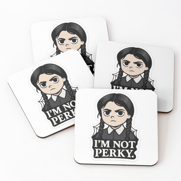 Item preview, Wednesday Addams ‘I’m Not Perky’ Gothic Cartoon Sticker designed and sold by Palash Aesthetic Alley.