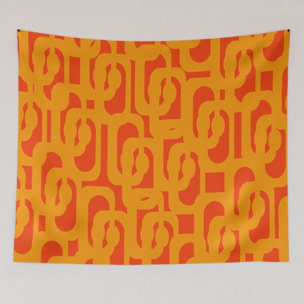 Item preview, Mid Century Modern Loop Pattern in Orange Yellow designed and sold by kierkegaard.
