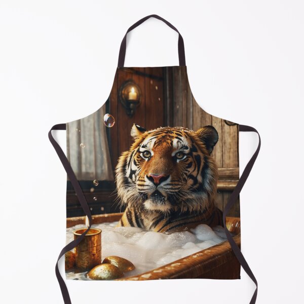Item preview, Tiger Relaxing in Candlelit Bubble Bath designed and sold by vk09.
