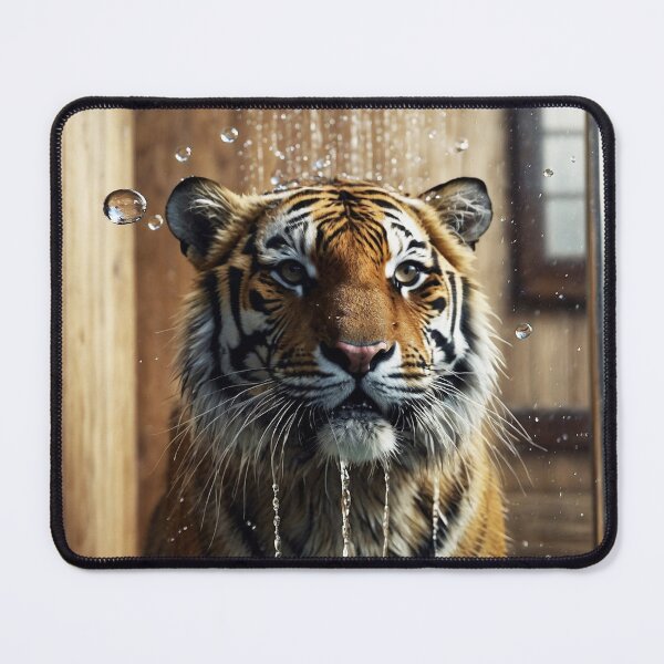 Item preview, Tiger Standing Under Rustic Cabin Shower designed and sold by vk09.