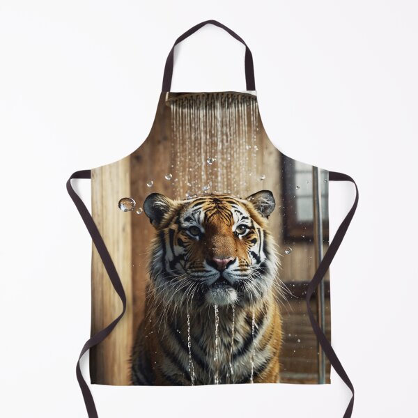 Item preview, Tiger Standing Under Rustic Cabin Shower designed and sold by vk09.