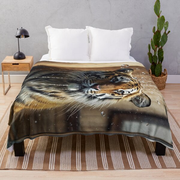 Item preview, Tiger Standing Under Rustic Cabin Shower designed and sold by vk09.
