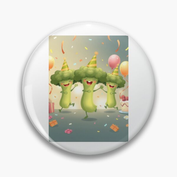 Item preview, Dancing broccoli birthday funny cute gift meme happy party hat designed and sold by CheeseBlueprint.