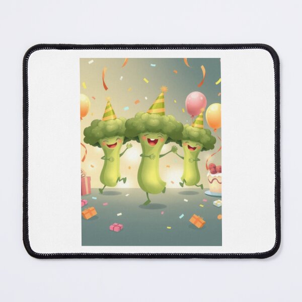 Item preview, Dancing broccoli birthday funny cute gift meme happy party hat designed and sold by CheeseBlueprint.